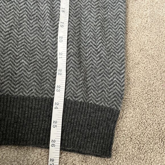 Brooks Brothers Scottish Cashmere Sweater Mens Small Gray Shawl Collar Elbow - Picture 4 of 5